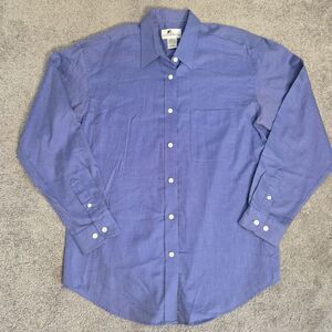 Blue Check Button Down Shirt Cutter & Buck Long Sleeve Women MEDIUM 100% Cotton